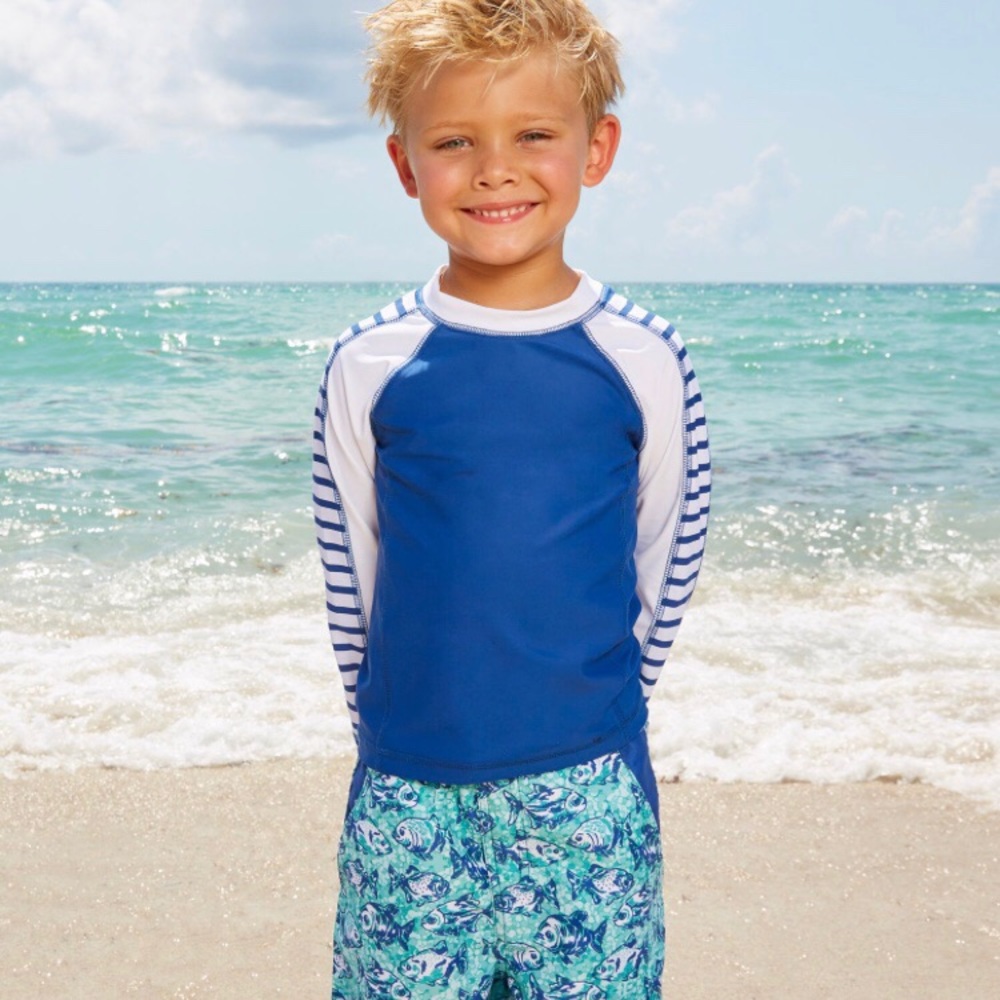 Cabana life boys 7 long sleeve swim rash guard